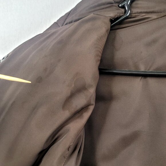 Talbots Petites Large Black Brown Reversible Feather Down Puffer Jacket *Callout - Picture 9 of 9